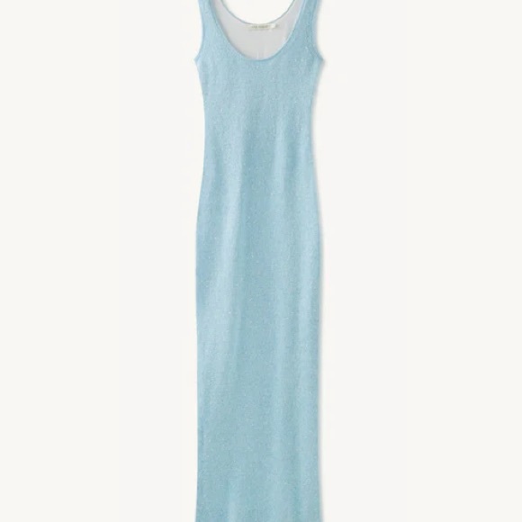 Ana Dress - Baia Blue Sequin, Asta Resort, Elegant Blue Sleeveless Maxi Dress - Picture 4 of 6